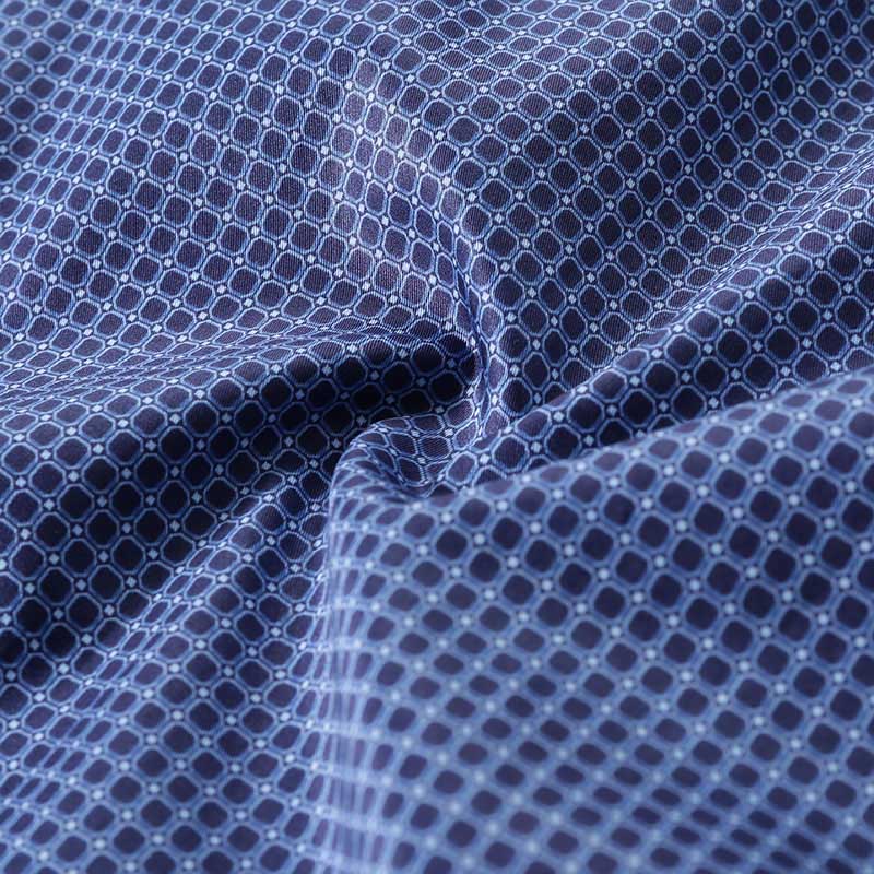 Details for Zegna SS24 幾何印花海軍藍單排扣長袖襯衫 男士 UDX06-A7SRF5-802