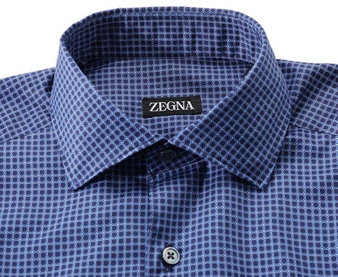 Zegna SS24 幾何印花海軍藍單排扣長袖襯衫 男士 UDX06-A7SRF5-802 Sizing Zegna SS24 幾何印花海軍藍單排扣長袖襯衫 男士 UDX06-A7SRF5-802