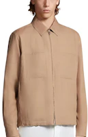 Zegna SS24 Khaki Solid Double-Zip Casual Jacket Long Sleeve UBV35A5-SOT31-097 Zegna SS24 Khaki Solid Double-Zip Casual Jacket Long Sleeve UBV35A5-SOT31-097