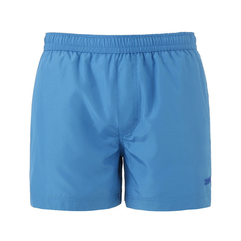 Zegna SS24 Logo Embroidered Casual Beach Shorts Men’s - Sea Blue. N7B6W2420-432