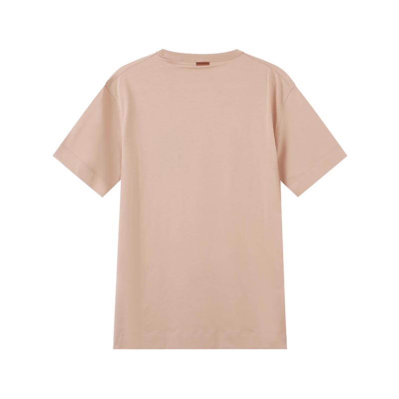 Lookbook Zegna SS24 刺繡標誌圓領T恤 男士肉桂粉色款式 UD360A-7D760-P04