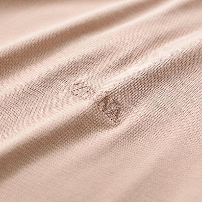 Purchase Zegna SS24 刺繡標誌圓領T恤 男士肉桂粉色款式 UD360A-7D760-P04