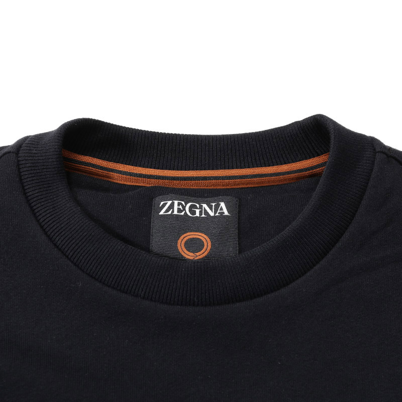 Shop Zegna SS24 黑色長袖圓領印花衛衣。 UD522-A7D872-K09