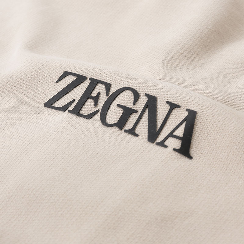 Sizing Zegna SS24 標誌印花長袖圓領運動衫 米色 UD522-A7D872-N03