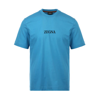 Zegna SS24 Logo Print Crewneck Short Sleeve T-Shirt for Men UD364A7D777A05