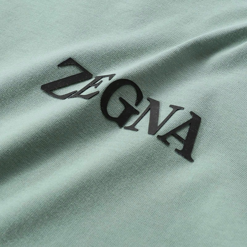 Purchase Zegna SS24 Logo印花男士圓領T恤 淺綠色 UD364-A7D777-V04