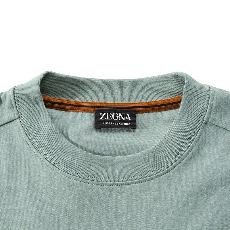 Sizing Zegna SS24 Logo印花男士圓領T恤 淺綠色 UD364-A7D777-V04