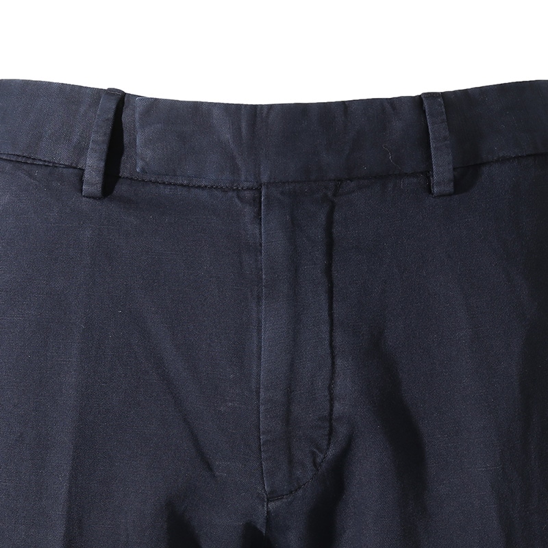 Details for Zegna 男士SS24深藍色中腰褶皺休閒長褲 UDI37A-7TN10-B09