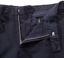 Cheap Zegna 男士SS24深藍色中腰褶皺休閒長褲 UDI37A-7TN10-B09