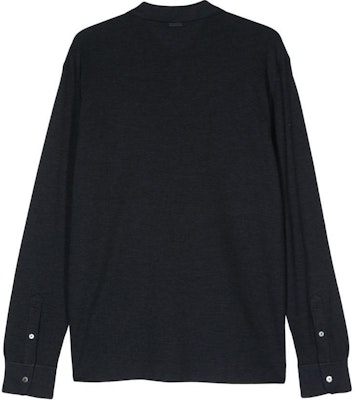 Zegna SS24 男士午夜藍側開衩長袖Polo衫 UE381-A8E748-B09 Lookbook Zegna SS24 男士午夜藍側開衩長袖Polo衫 UE381-A8E748-B09