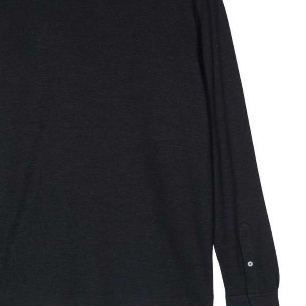 Purchase Zegna SS24 男士午夜藍側開衩長袖Polo衫 UE381-A8E748-B09