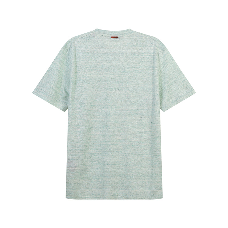 Lookbook Zegna SS24 男款薄荷綠短袖圓領T恤。 UD323A-7D779-V04