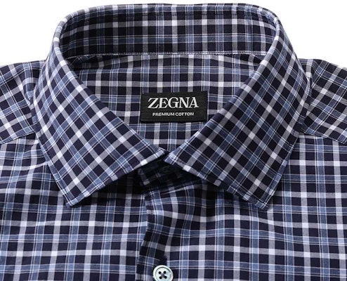 Zegna SS24 男士深藍色格紋長袖襯衫。 UDX21-A7SRF5-217 Shop Zegna SS24 男士深藍色格紋長袖襯衫。 UDX21-A7SRF5-217