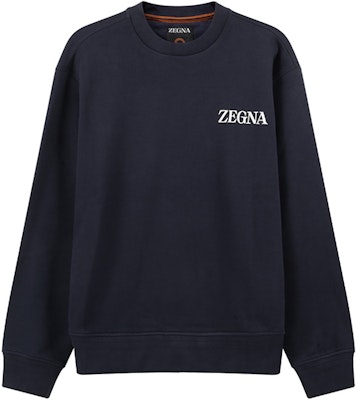 Zegna SS24 男士海軍藍印花Logo長袖圓領衛衣 UD522-A7D872-B09 Buy Zegna SS24 男士海軍藍印花Logo長袖圓領衛衣 UD522-A7D872-B09