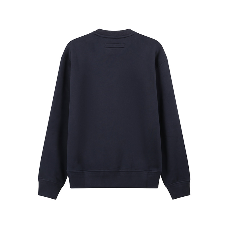 Lookbook Zegna SS24 男士海軍藍印花Logo長袖圓領衛衣 UD522-A7D872-B09