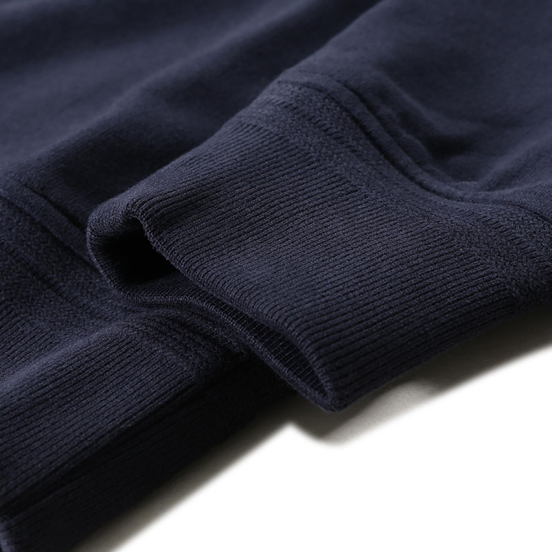 Shop Zegna SS24 男士海軍藍印花Logo長袖圓領衛衣 UD522-A7D872-B09