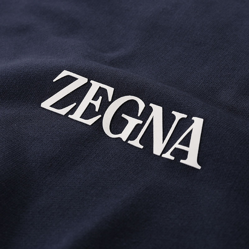 Purchase Zegna SS24 男士海軍藍印花Logo長袖圓領衛衣 UD522-A7D872-B09