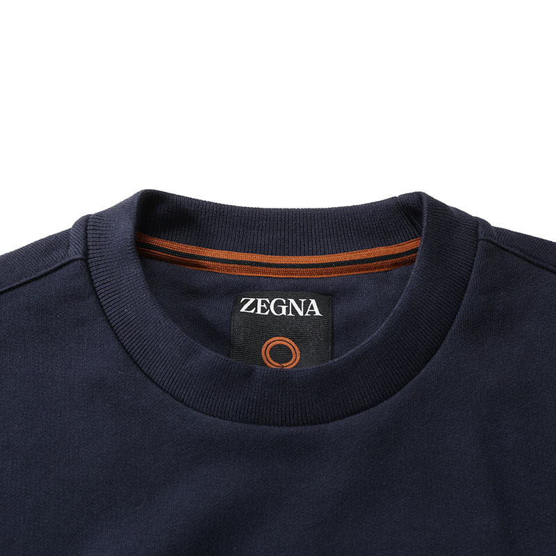 Details for Zegna SS24 男士海軍藍印花Logo長袖圓領衛衣 UD522-A7D872-B09