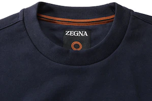 Details for Zegna SS24 男士海軍藍印花Logo長袖圓領衛衣 UD522-A7D872-B09