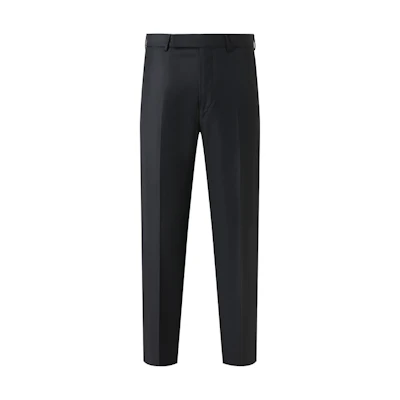 Zegna SS24 Pleated Zipper Suit Pants Black . 619F0-0A675T-B12