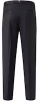 Shop Zegna SS24 黑色拉鍊摺疊西裝長褲。 619F0-0A675T-B12