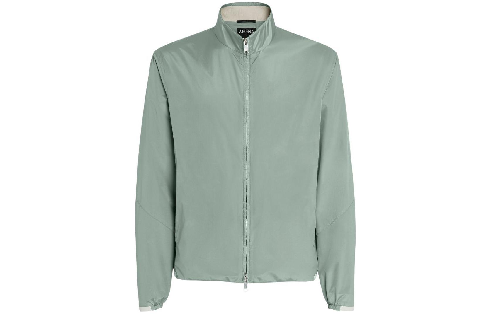 Zegna SS24 Sage Green High Neck Zip-Up Jacket UDTA8-A7DCT-527