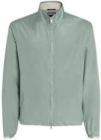 Zegna SS24 Sage Green High Neck Zip-Up Jacket UDTA8-A7DCT-527 Zegna SS24 Sage Green High Neck Zip-Up Jacket UDTA8-A7DCT-527