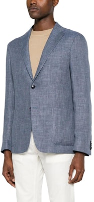 Zegna SS24 男士修身單排扣休閒西裝外套 鋼藍色。 77670-9A71DN-MG0 Purchase Zegna SS24 男士修身單排扣休閒西裝外套 鋼藍色。 77670-9A71DN-MG0