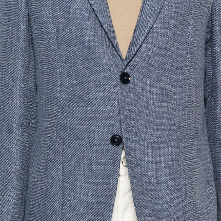 Details for Zegna SS24 男士修身單排扣休閒西裝外套 鋼藍色。 77670-9A71DN-MG0