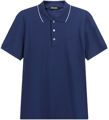 Zegna SS24 修身款 刺繡標誌POLO衫 工裝藍 UD358A-7D746-B07 Order Zegna SS24 修身款 刺繡標誌POLO衫 工裝藍 UD358A-7D746-B07
