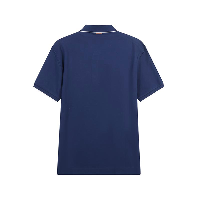 Lookbook Zegna SS24 修身款 刺繡標誌POLO衫 工裝藍 UD358A-7D746-B07