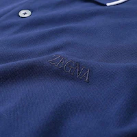 Purchase Zegna SS24 修身款 刺繡標誌POLO衫 工裝藍 UD358A-7D746-B07