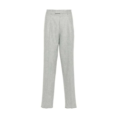 Zegna SS24 Slim Fit Mid-Rise Formal Pants Men Light Grey 853F0-0A875P-M12