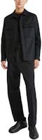 Lookbook Zegna SS24 男士純黑色扣襟設計長袖襯衫。 UDV60A7-SOT10-K08