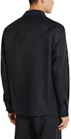 Purchase Zegna SS24 男士純黑色扣襟設計長袖襯衫。 UDV60A7-SOT10-K08