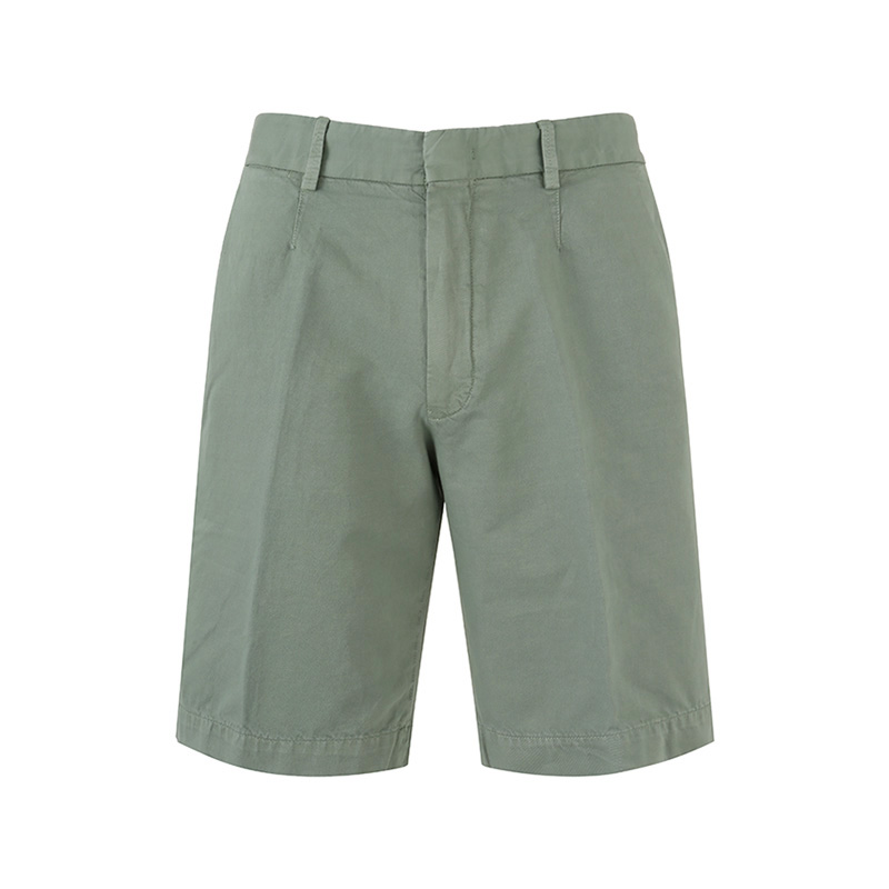 Zegna SS24 Solid Color  Green Casual Shorts with Zip Pockets. UDI37A-7TB05-V04