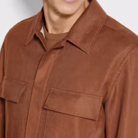 Cheap Zegna SS24 純色方領長袖襯衫 深葉綠色 UDV60A7-SOT10-N05