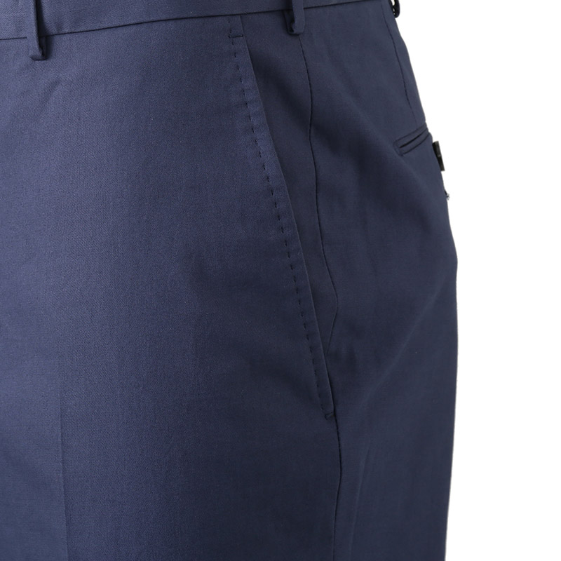 Sizing Zegna SS24 男士深藍色純色中腰直筒休閒長褲 615F0-5A677T-B12