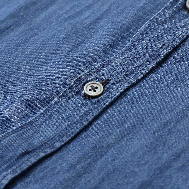 Purchase ゼニア SS24 ブルー無地シングルブレストカジュアル長袖シャツ UDX12-A7SRF6-192