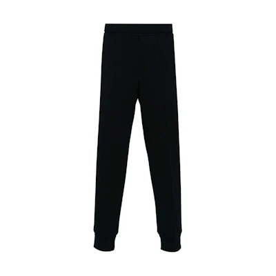 Zegna SS24 Solid Tapered Knit Joggers Midnight Blue Mens Elastic Waist Pants UD553-A7DTR4