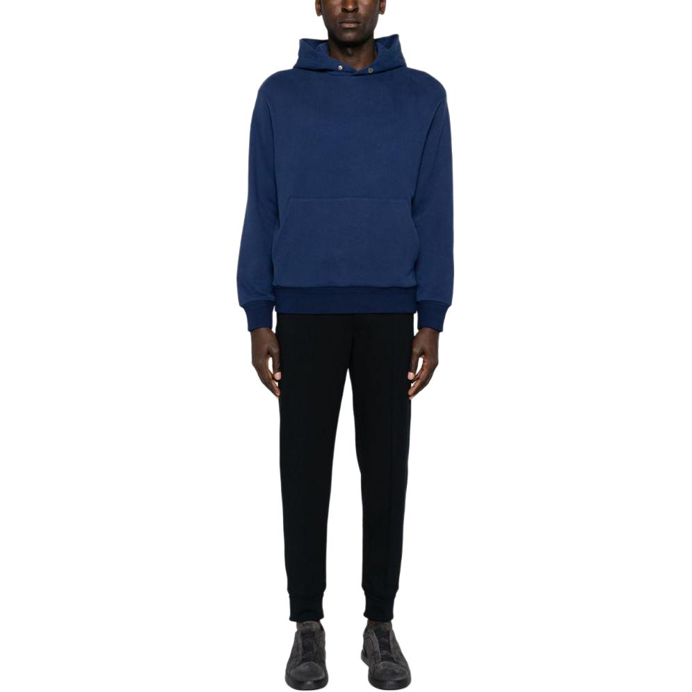 Lookbook Zegna SS24 純色錐形運動長褲 深藍 男士彈性腰鬆緊褲 UD553-A7DTR4