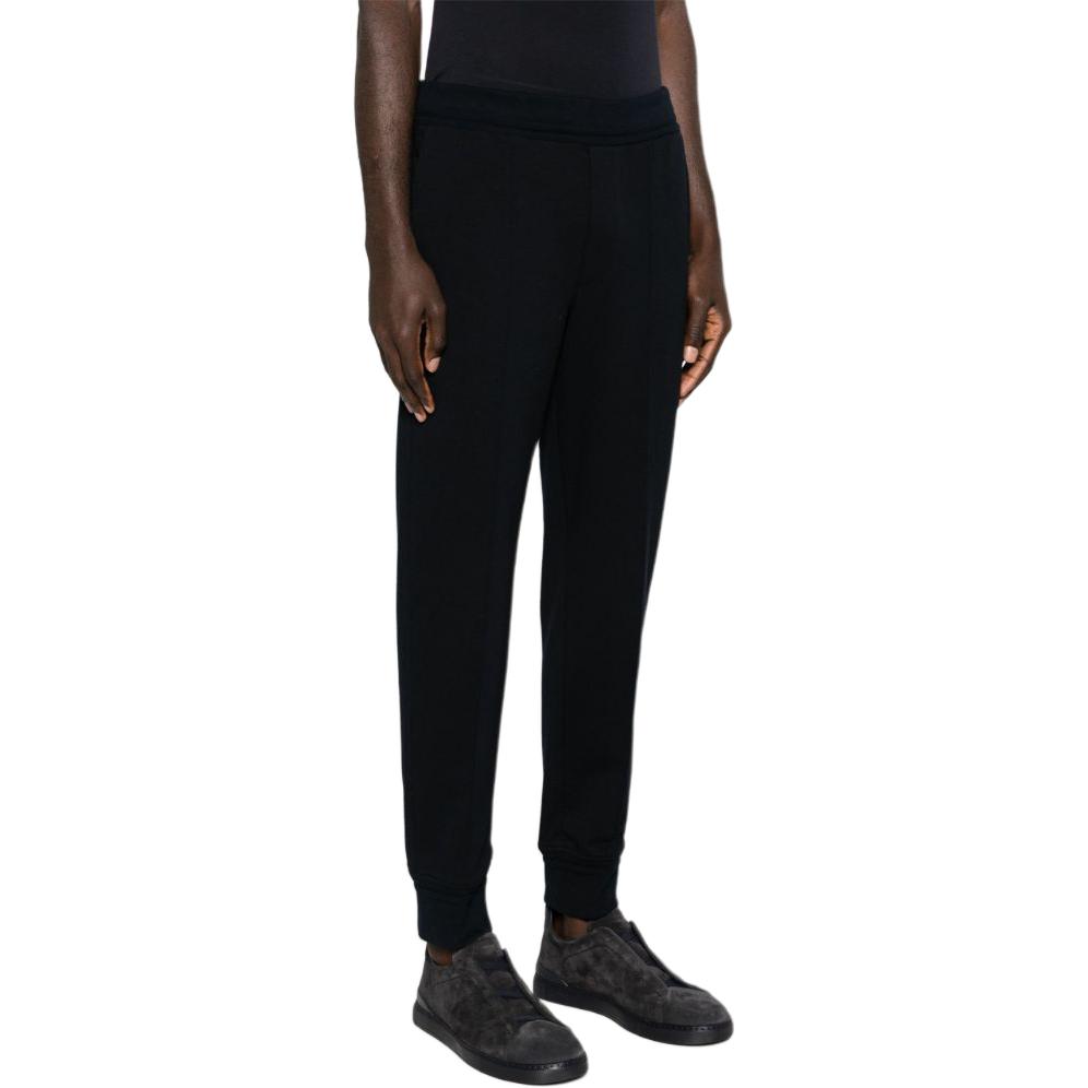 Purchase Zegna SS24 純色錐形運動長褲 深藍 男士彈性腰鬆緊褲 UD553-A7DTR4