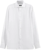 Zegna SS24 Solid White Long Sleeve Button-Up Shirt for Men 60134-1A69MS-0BA Zegna SS24 Solid White Long Sleeve Button-Up Shirt for Men 60134-1A69MS-0BA