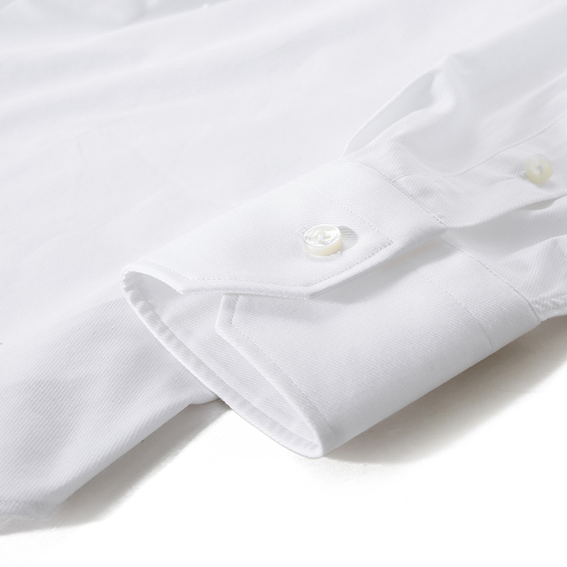 Zegna SS24 Solid White Long Sleeve Button-Up Shirt for Men 60134-1A69MS-0BA 圖 5