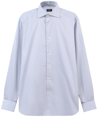 Zegna SS24 條紋單排扣休閒長袖襯衫男 淺藍灰 60122-6A69MS-0BA Buy Zegna SS24 條紋單排扣休閒長袖襯衫男 淺藍灰 60122-6A69MS-0BA