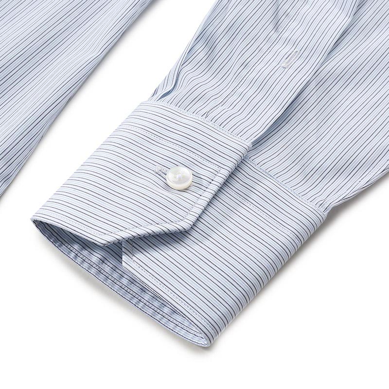 Sizing Zegna SS24 條紋單排扣長袖襯衫 天空藍 60121-8A69MS-0BA