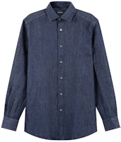 Zegna SS24 Washed Denim Blue Long Sleeve Casual Shirt for Men. UDX12-A7SRF6-190 Zegna SS24 Washed Denim Blue Long Sleeve Casual Shirt for Men. UDX12-A7SRF6-190