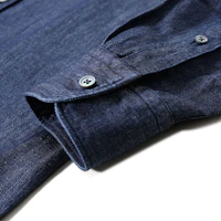 Details for Zegna 男士SS24水洗丹寧藍色長袖休閒襯衫。 UDX12-A7SRF6-190