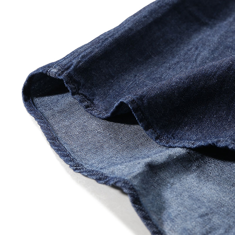 Sizing 제냐 SS24 워시드 데님 블루 남성용 긴팔 캐주얼 셔츠. UDX12-A7SRF6-190