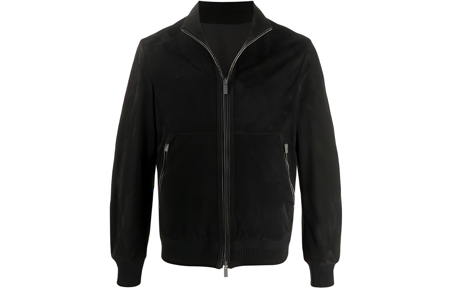 Zegna Suede Aviator Jacket Black UVPSTV164T-001